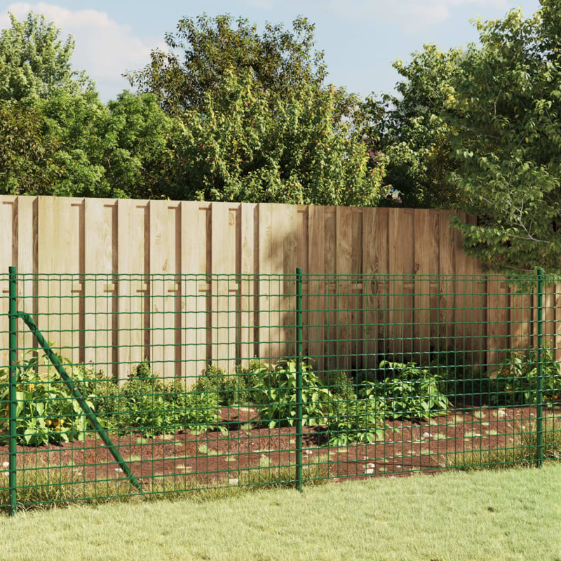Awanda Metal Wire Fence, 13, 140cm H x 2500cm W x 5cm D, Green