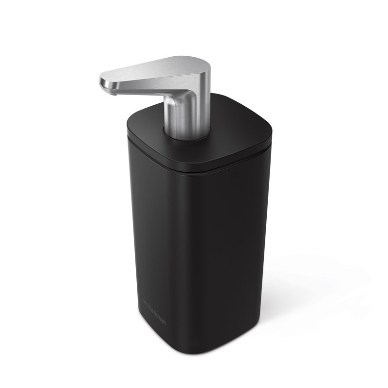 simplehuman 295ml pulse pump soap dispenser, white steel, Matte Black 