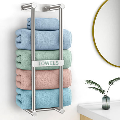 Bathroom Towel Rack, Towel Storage Small Bathroom, Stainless Steel Towel Rack Wall Mounted Bath Towel -  CEROLT, 91276