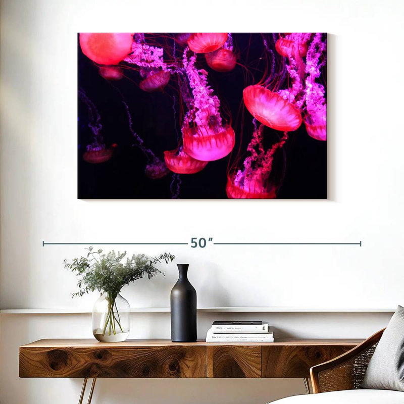 Bright Pink Jellyfish, 26" H x 39" W
