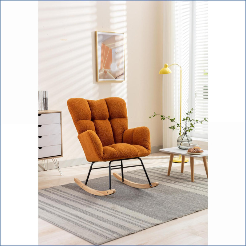 Fauteuil berçant, fauteuil de chambre de bébé en tissu caramel Teddy Ours en peluche | Mousse, Brun