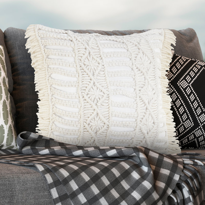 Outdoor Square Pillow Cover and Insert, Polyester/Polyfill