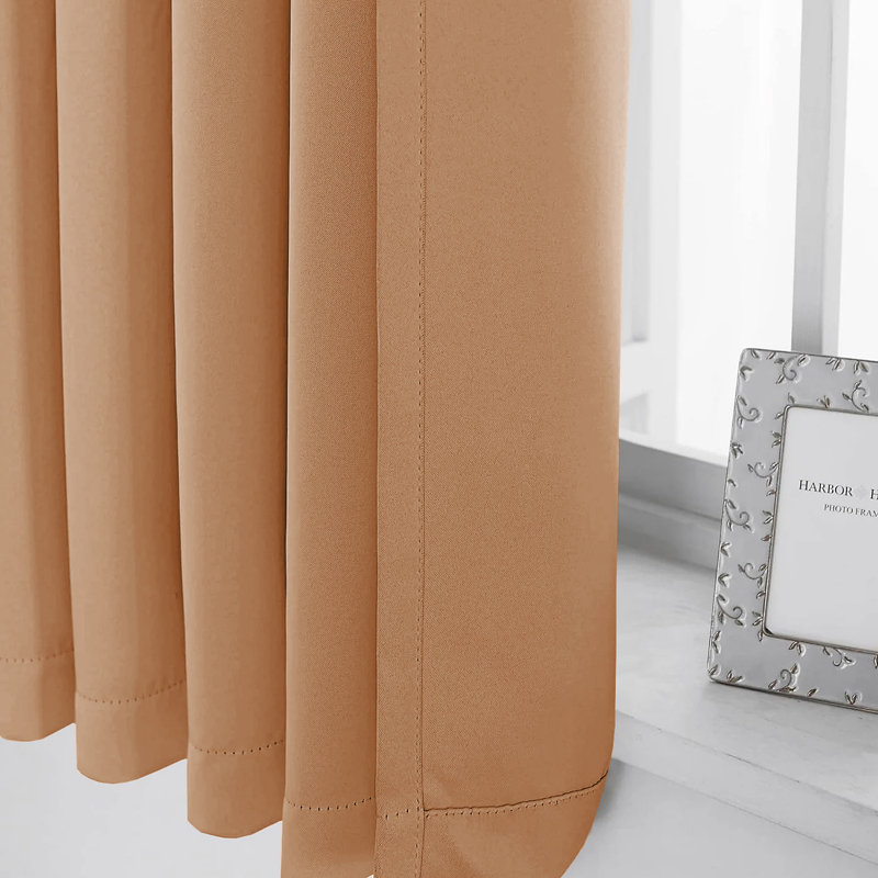 Aspire Homeware Hotel Style Polyester Room Darkening Pencil Pleat Curtain Pair for Luxury Bedroom Decor, Beige