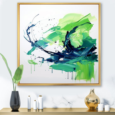 «Green and Blue surreal Swirls Charm II», reproduction d'art murale abstraite