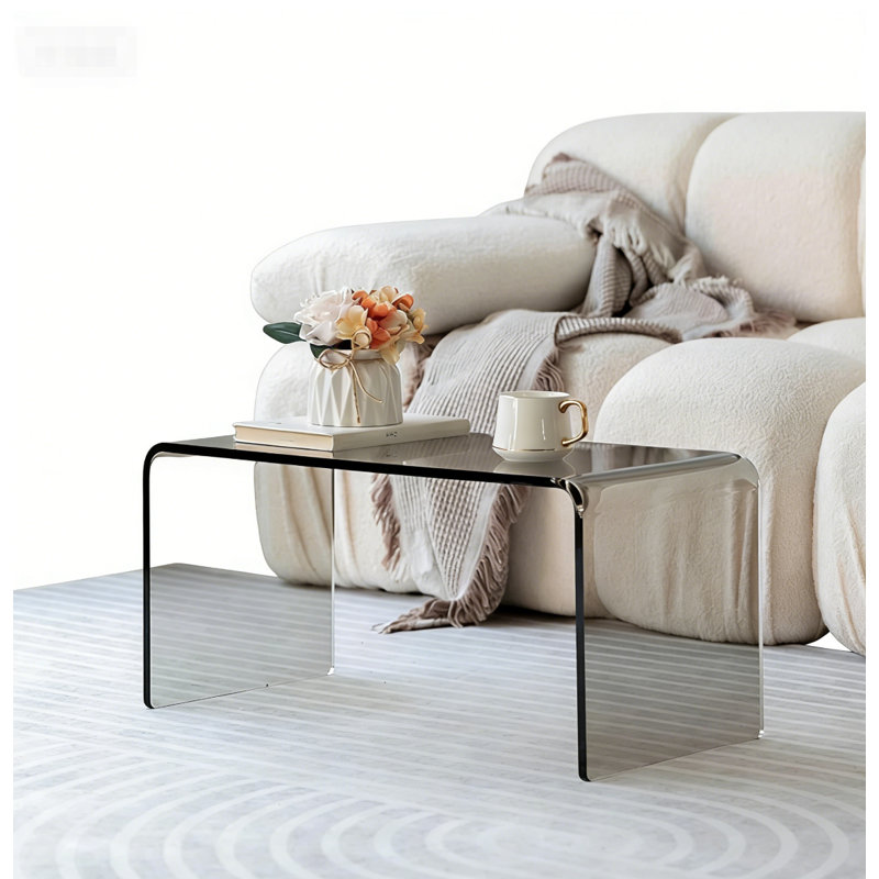 Table basse moderne en acrylique simple, gris