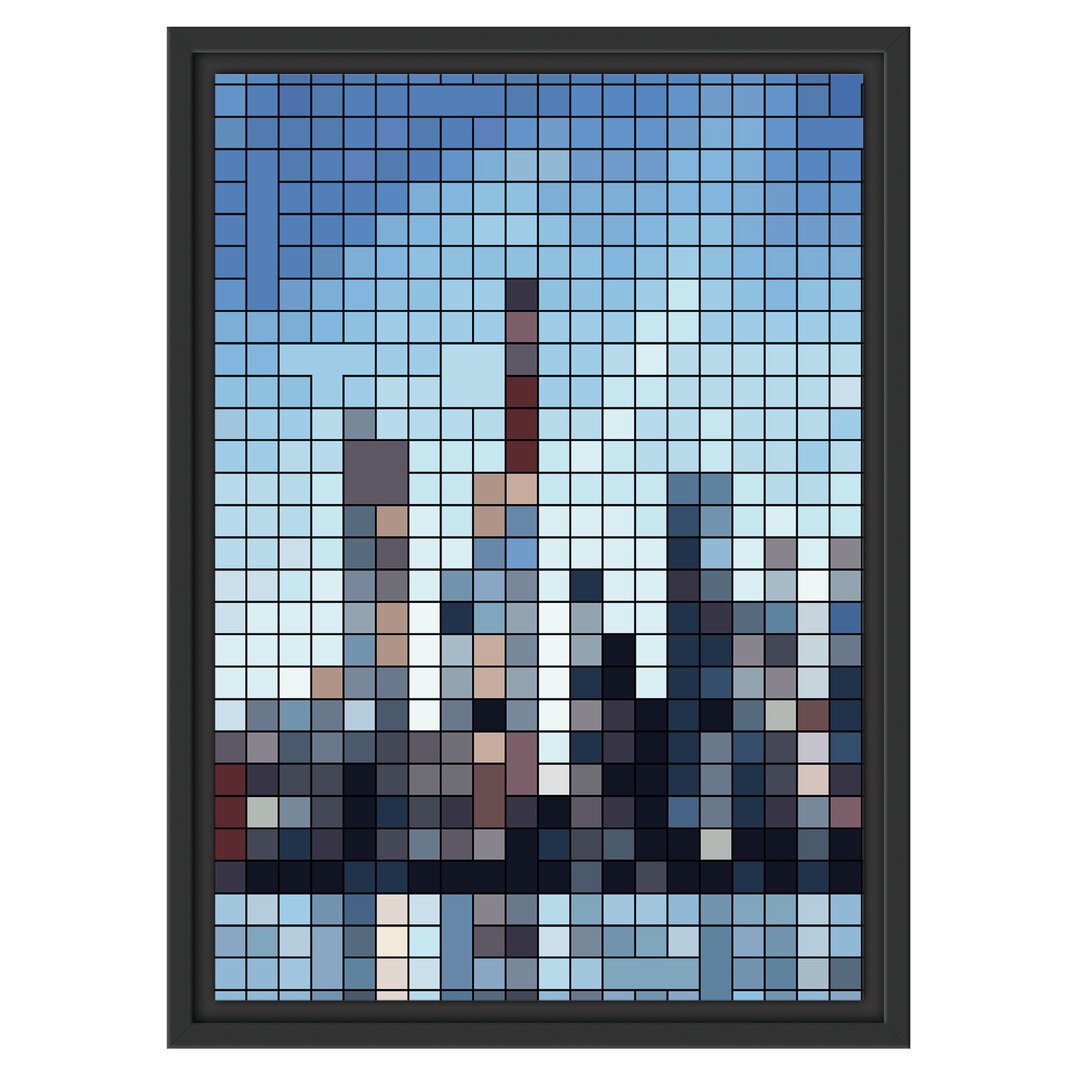 Gerahmtes Wandbild New York Pixel Skyline