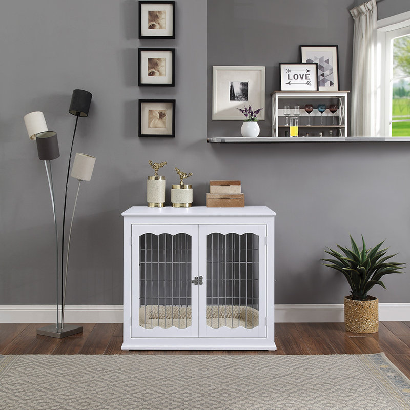 Caisse pour animal Hugh, Blanc, Grand (H 31,5 po x l 36,2 po x P 26,5 po)