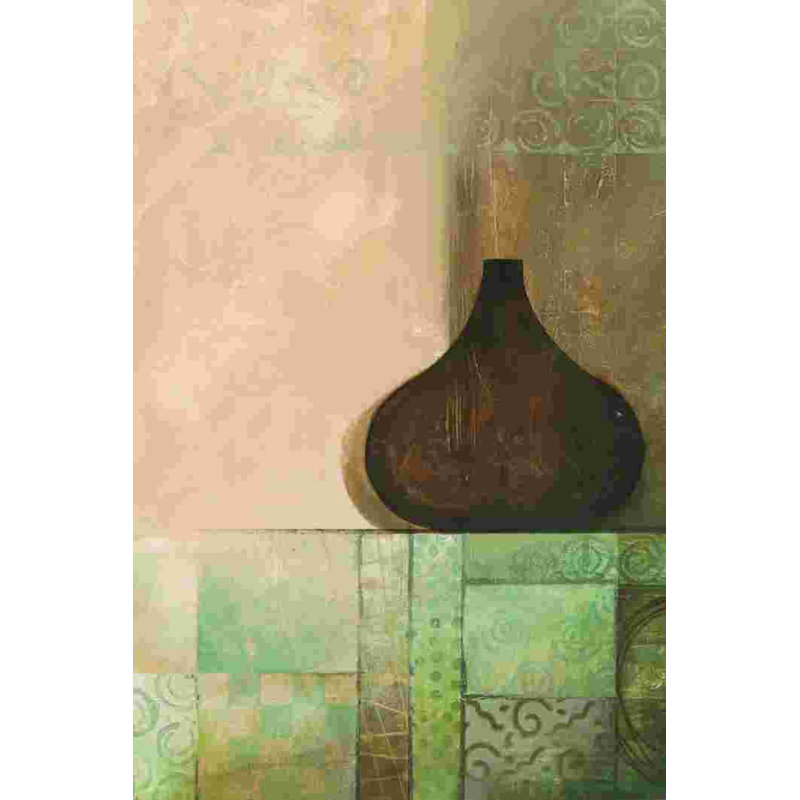 Vases bruns 1 - peinture sur toile tendue, H 18 po x l 12 po