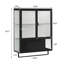 Buffet de rangement contemporain avec porte-serviettes et armoire à deux portes, armoire murale en verre noir pour couloir