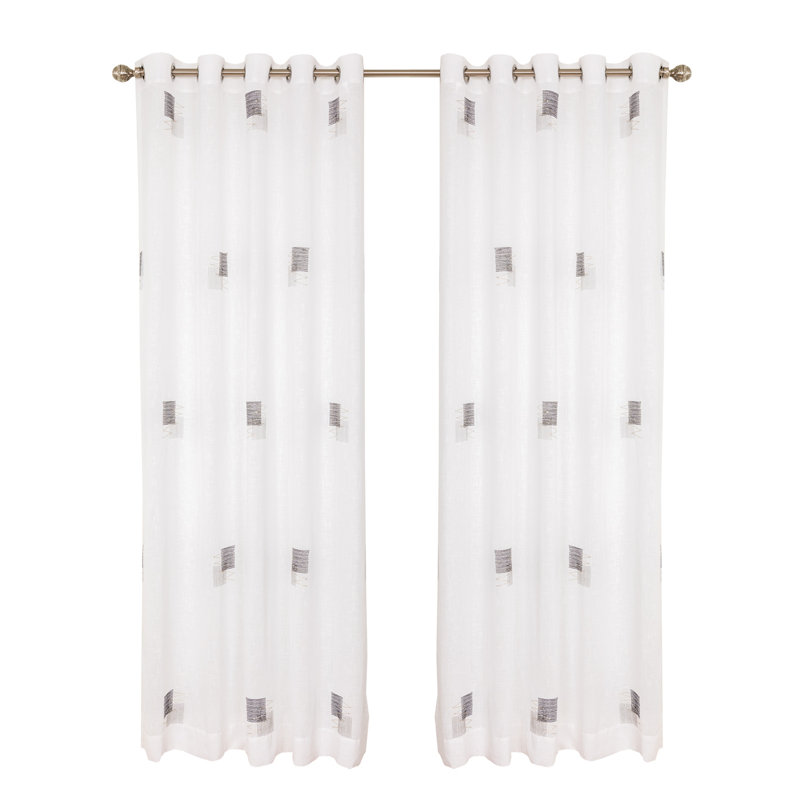 Dittrich 2 Piece Polyester Sheer Set, White