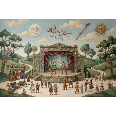 Illustration murale rétro Scénario de théâtre