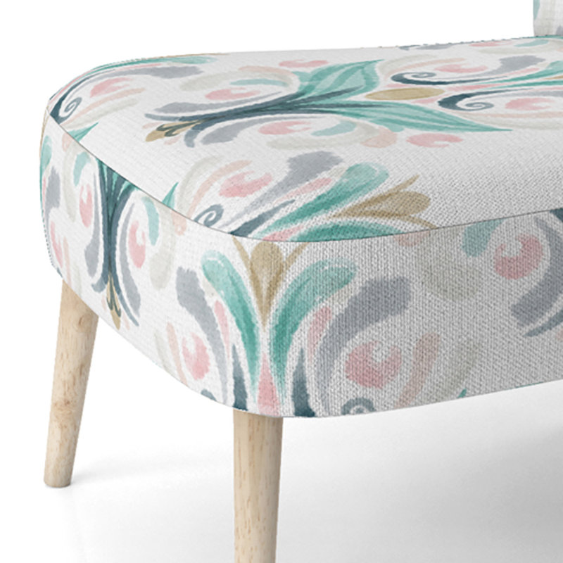 Chaise d'appoint rembourrée Green Damask