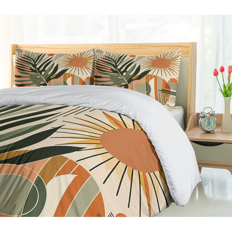 Monstera Duvet Cover, King Duvet Cover + 2 Standard Shams