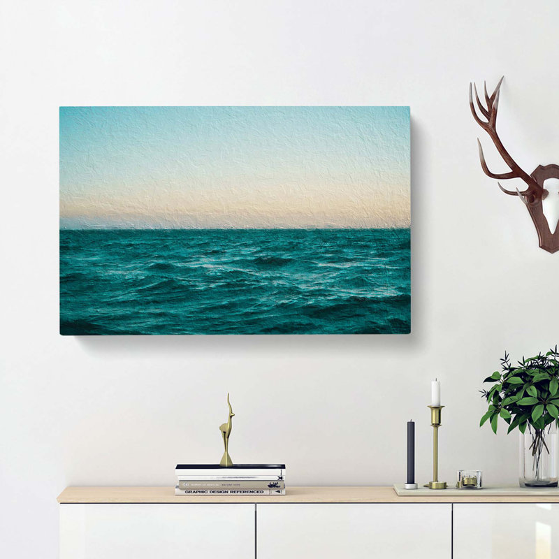 Ocean Stripe - Wrapped Canvas Painting, 35cm H x 50cm W x 3cm D