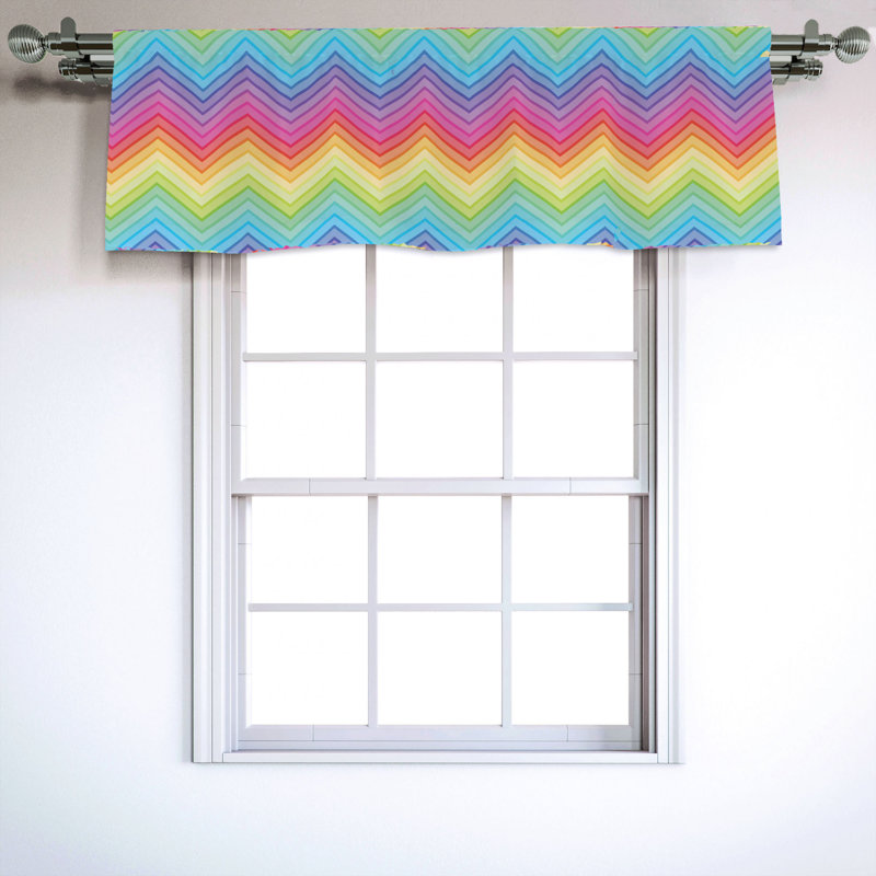 Sateen Chevron Ruffled Window Valance