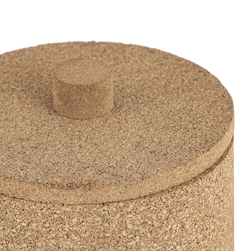 Boîte ronde en liège, H 6,25 po x l 6,25 po x P 6,25 po