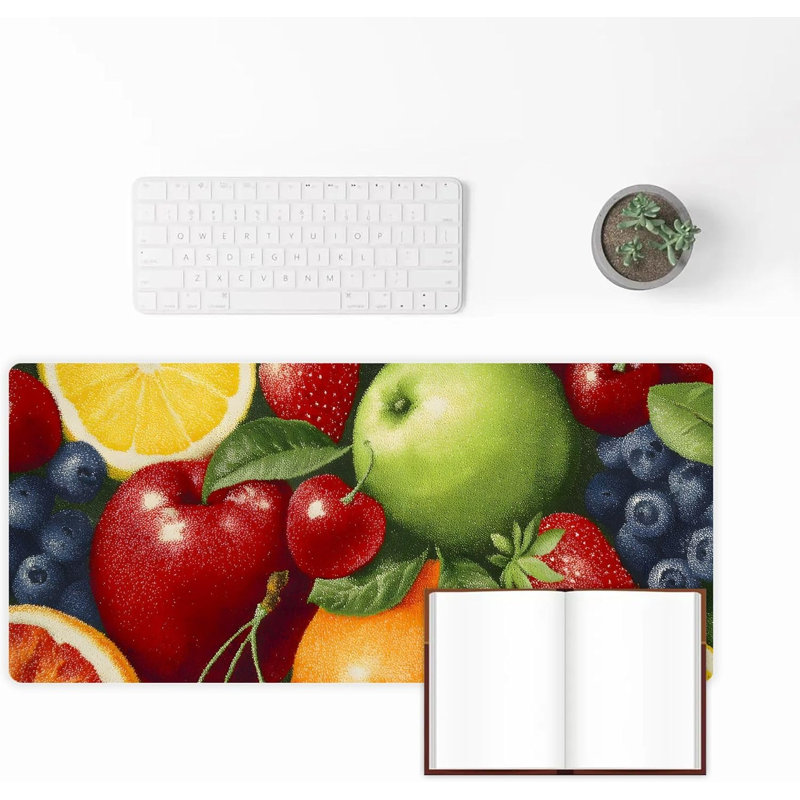 Tapis de souris aux fraises Fruits, tapis de bureau étendu, décor de bureau festif, 40 x 90 cm