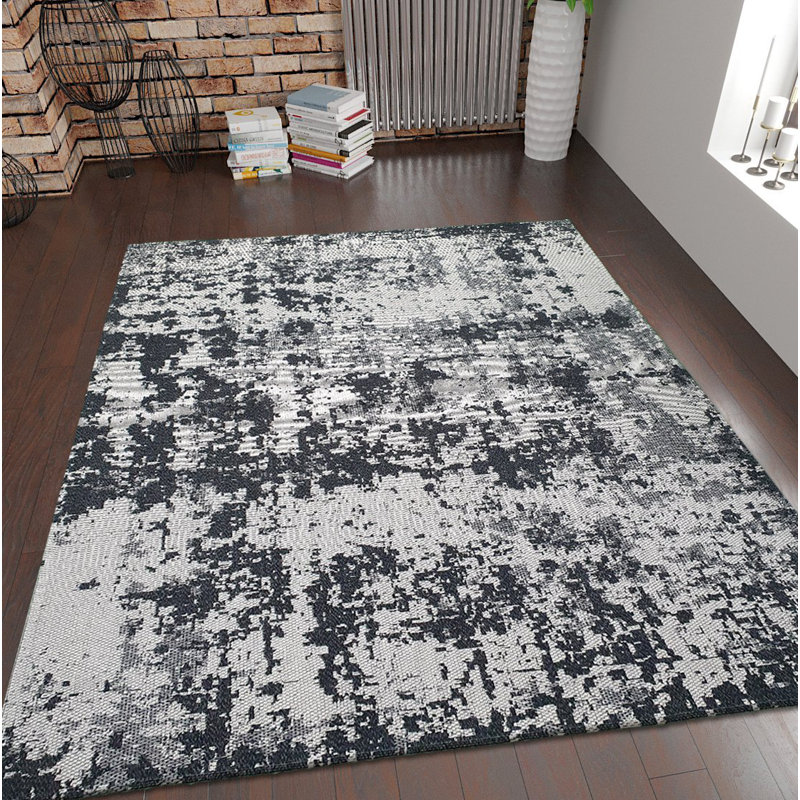 Detwiler Abstract Cotton Area Rug, Rectangle 110 x 175cm
