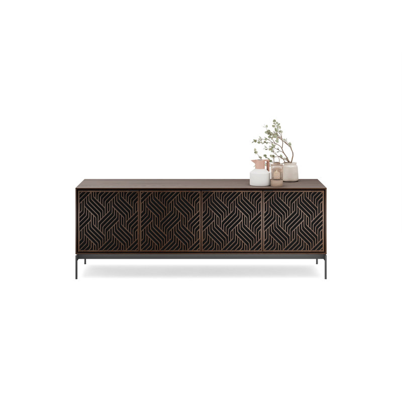 Elements - Cabinet with Console Base - Weave Door, Toasted Oak