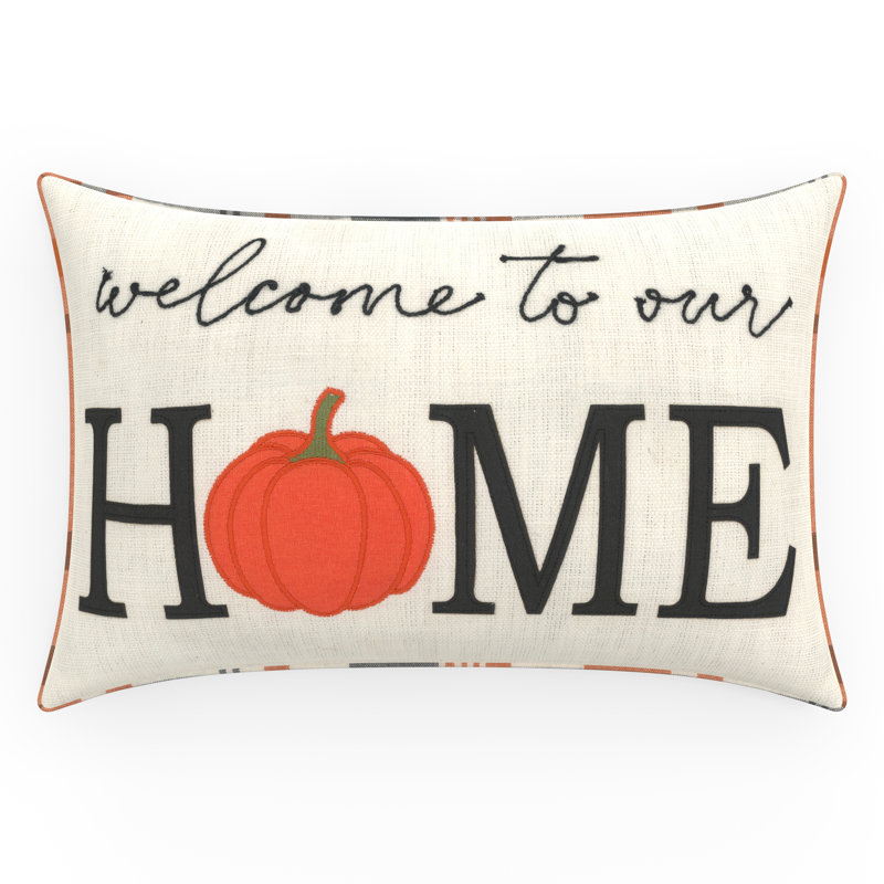 Pumpkin Cotton Reversible Throw Pillow