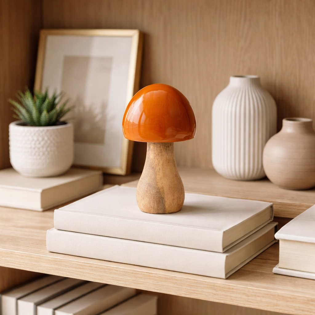 Sagebrook Home Elka Mango Wood Decorative Figurine - Enchant Your Space, 6" H x 3" W x 3" D, Two Tone Orange