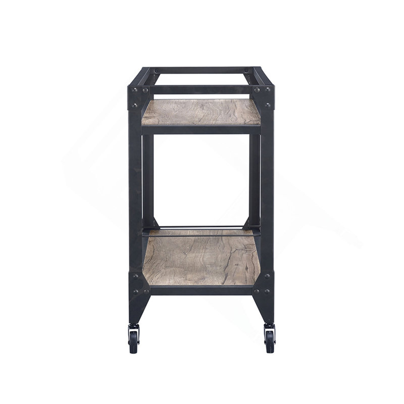 Chariot de service à 2 tablettes, Natural+Black, H 31,5 po x l 32,5 po x P 16,5 po