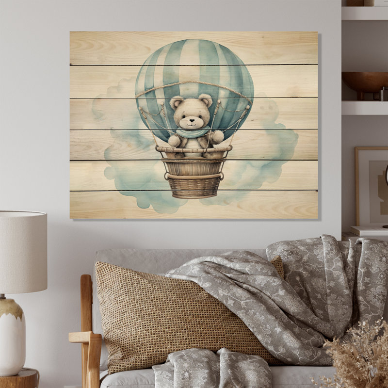 «Nursery Bear Cub Children Dreams I» sur impression sur bois, H 30 po x l 40 po x P 0,78 po