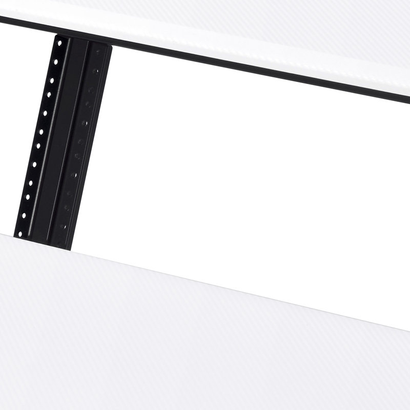 Bureau de musique blanc et noir avec plateau à clavier pour base rectangulaire en métal