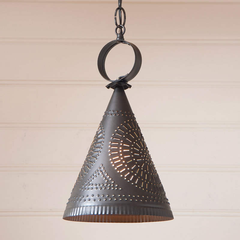 Luminaire suspendu 1 lumière Wickersham Witch's Hat, Noir bouilloire