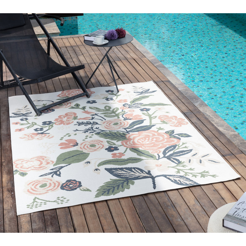 Outdoor Modern Boho Rust Dark Moss Rug, Rectangle 160 x 213cm