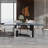 79" Luxury Blue Faux Marble Modern Rectangular Dining Table for 6,Stainless Steel Base