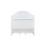 Lit Queen Size blanc antique, 1 pièce, mobilier de chambre à coucher, cadre de lit à panneaux, style côtier, design à persiennes, HB
