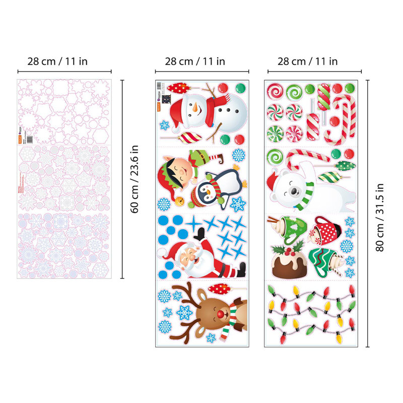 Snowy Winterland Christmas Window Stickers