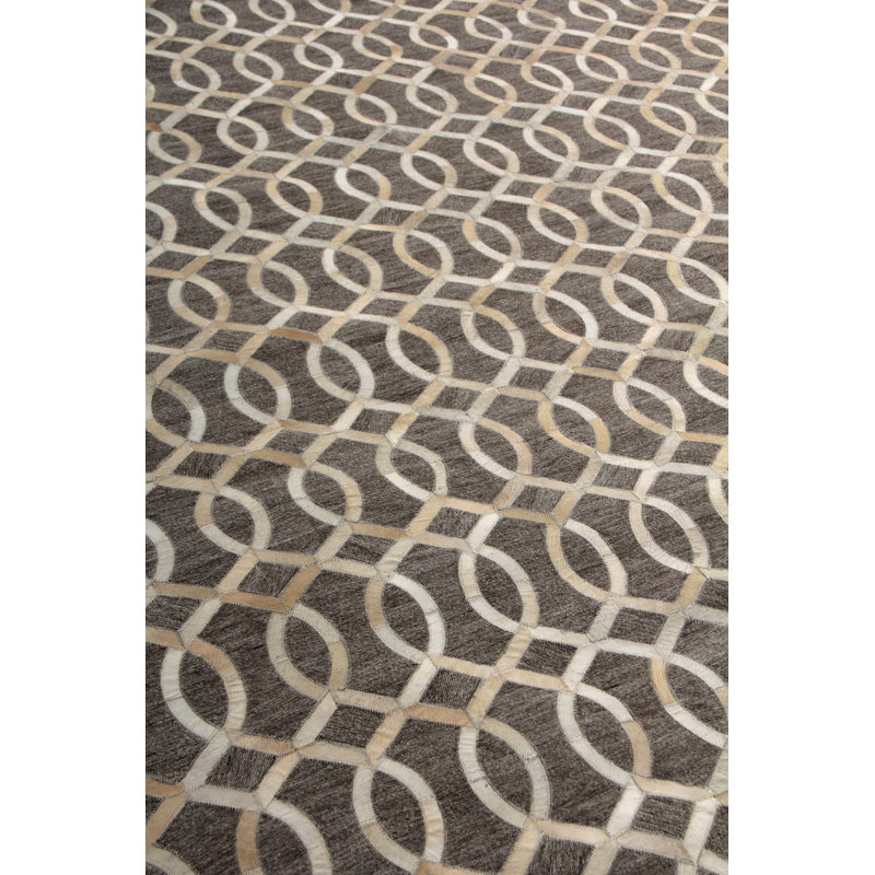 Berlin Cowhide Geometric Area Rug, Rectangle 12' x 15'