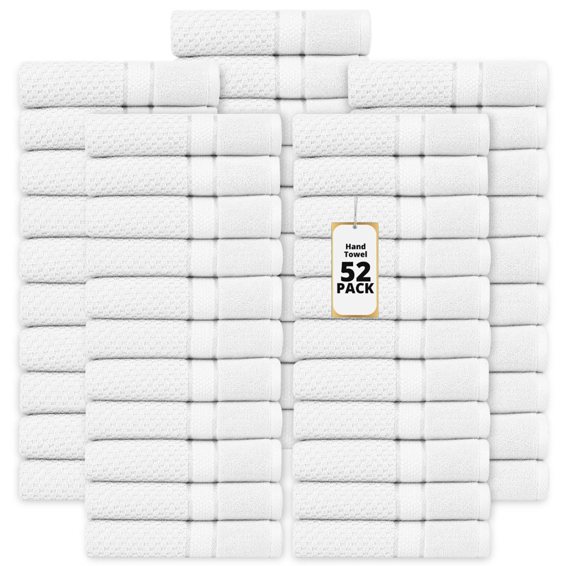 Collection de serviettes texturées 100% coton Mulaayam, Blanc
