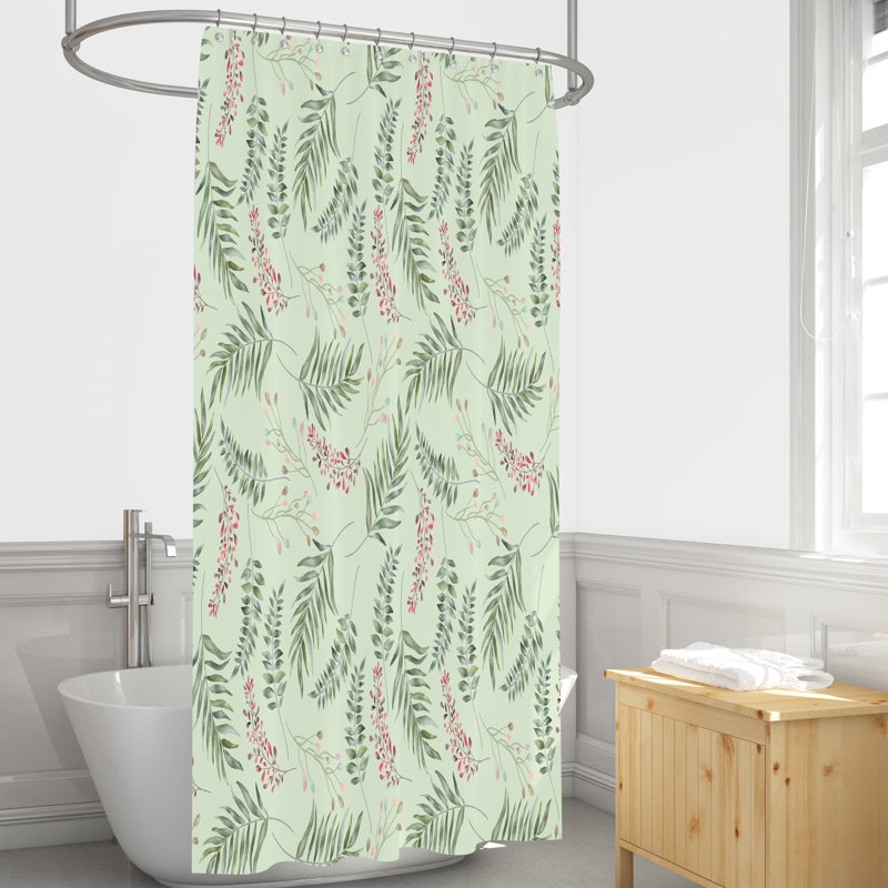 Green Fearn Leaf Shower Curtain, 72" H x 70" W