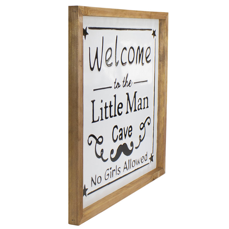 Panneau mural en bois 16 "Welcome To The Little Man Cave"