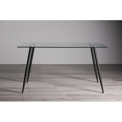 Avon Glass Top Metal Base Dining Table