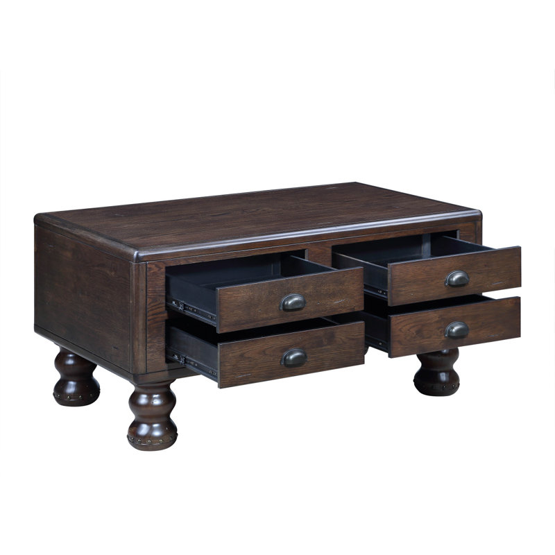 40" Rectangle Single Coffee Table with Storage Drawers, Espresso