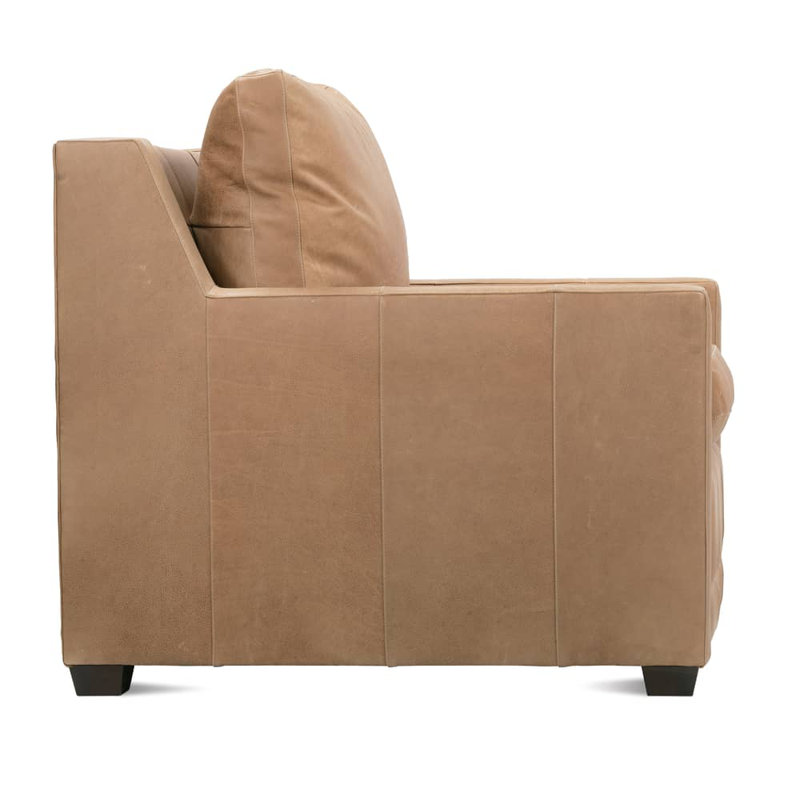 Sylvie Leather Zero Wall Power Recliner, Medium Wood