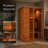 EASYHAWK 2-Person Far Infrared Indoor Sauna with WiFi & Bluetooth Control, Side Glass Panel, and Tempered Glass Door-130151750