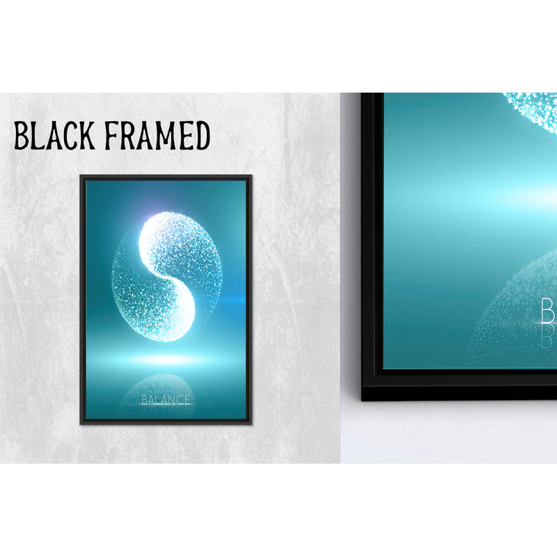 Impression sur toile Zen Circle: Blue Balance pour décoration de bureau, 1P BlackFramed, 102,4 po H x 47,3 po l