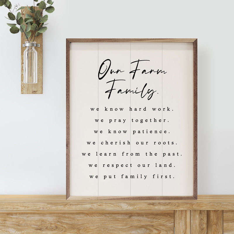 Our Farm Family Values - blanc, H 10 po x l 8 po
