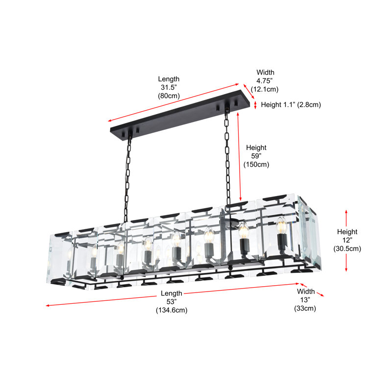 Fouke 16 - Light Kitchen Island Pendant, Flat Black