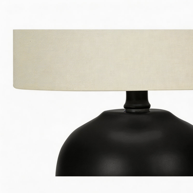 Table Lamp - 17"H, Black Ceramic Material