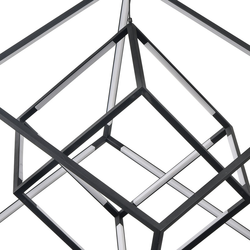 Cube Squared 17.75'' Wide Integrated LED Chandelier - Matte Black - Includes LED Bulb