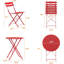 Ensemble bistro 3 pièces pour terrasse, table et chaises en métal, rouge-498795438