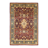 Tapis unique en laine noué à la main 5 pi 10 po x 8 pi 10 po nouvel âge Rowyn