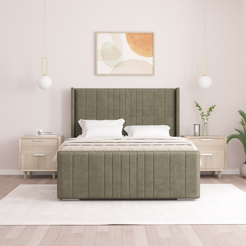 Denzel Upholstered Bed , Super King (6'), Asphalt