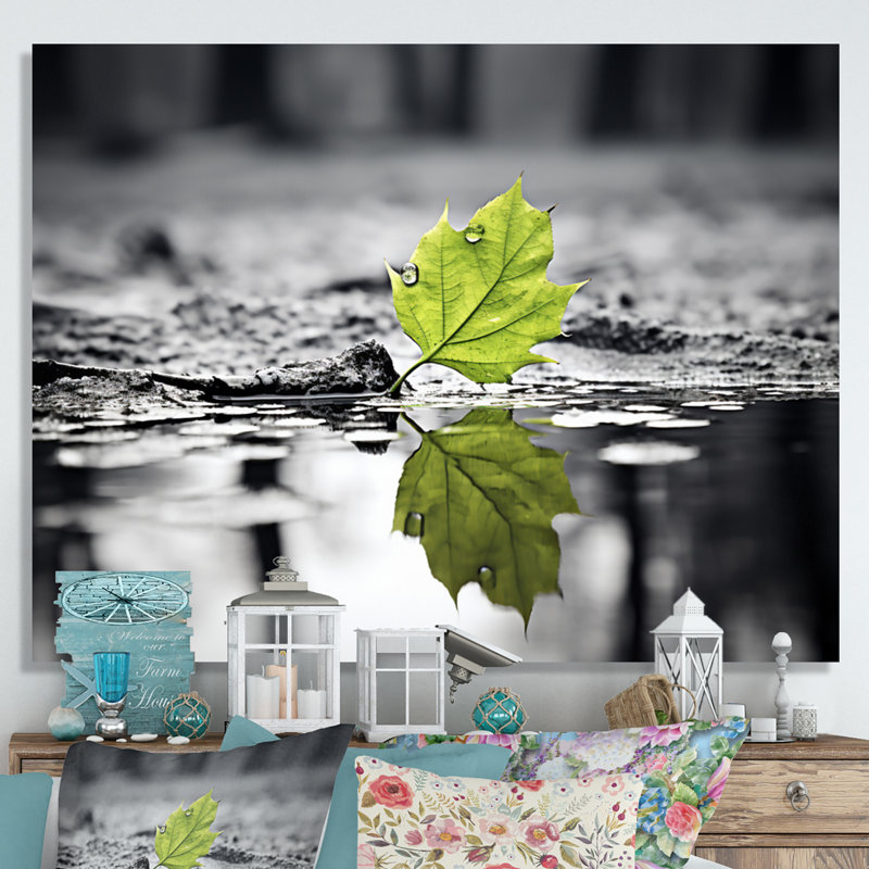 «Green Leaves Solitude In Winter II», reproduction d'art sur toile, H 16 po x l 32 po x P 1 po, Toile tendue